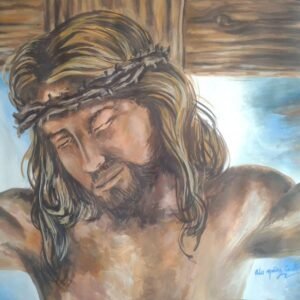 Pintura Realista de Cristo Crucificado